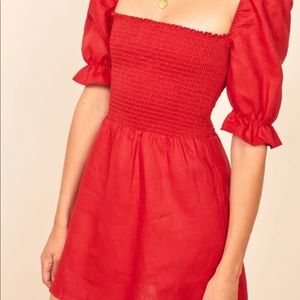 Reformation Cerise Dress in Red